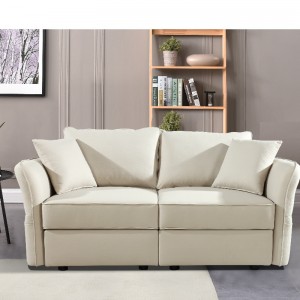 Faux leather  sectional  Loveseat living room sofa set  with storage bag