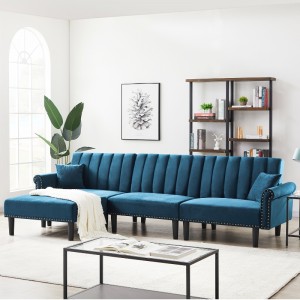 Fabric Chaise Sectional Sofa  Living Room Sofa bed